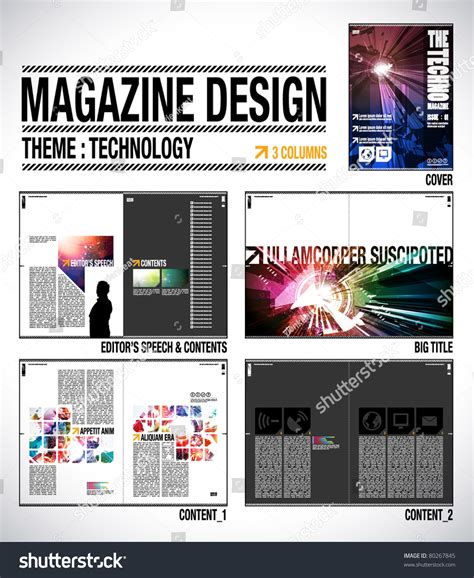 Magazine Layout Design Template Cover 8 Stock Vector (Royalty Free ...