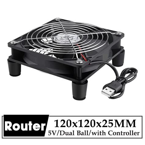 Gdstime 5V USB Fan 120x25MM DIY PC Cooler W Controller Protective Net