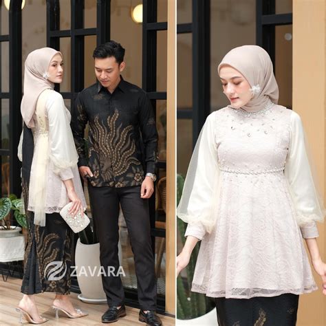 Jual Nadine Kebaya Couple Modern Wisuda Tunangan Lamaran Kondangan Set