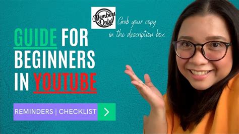 Guide To Youtube Beginners Checklist Diary Of Vloggers Reminders For Vlogging Youtube