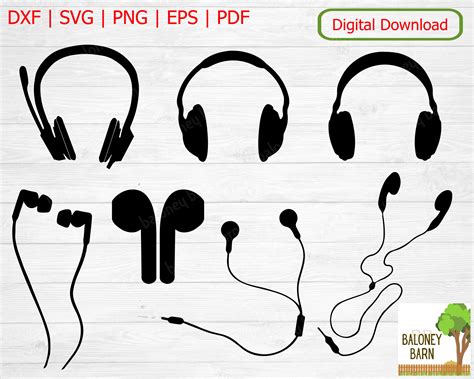 Headphones Clipart Earbuds Svg Headphone Silhouette Gaming Etsy Canada