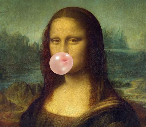 Mona Lisa Bubblegum Mona Lisa Blowing Bubblegum Artwork Mona Lisa