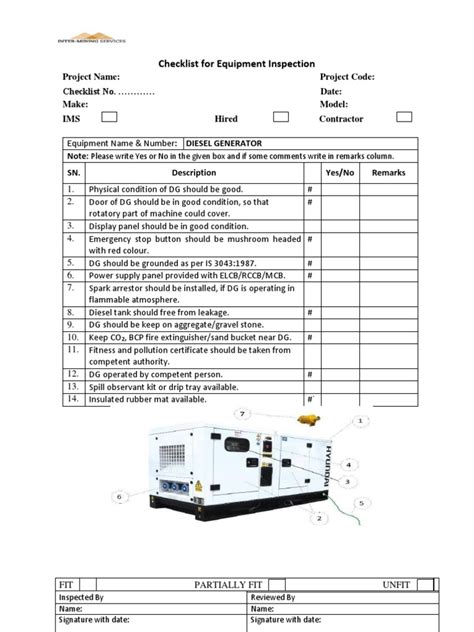 Checklist_Diesel Generator | PDF