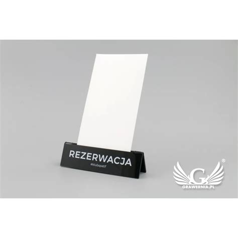 Rezerwacja stojak na karteczkę wym 140x35mm czarny akryl