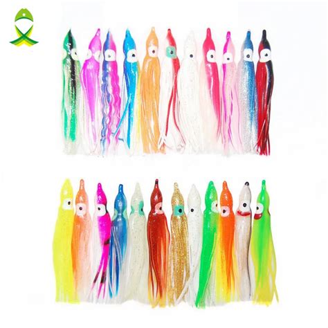 JSM 50pcs 9cm Soft Plastic Octopus Fishing Lures For Jigs Mixed Color