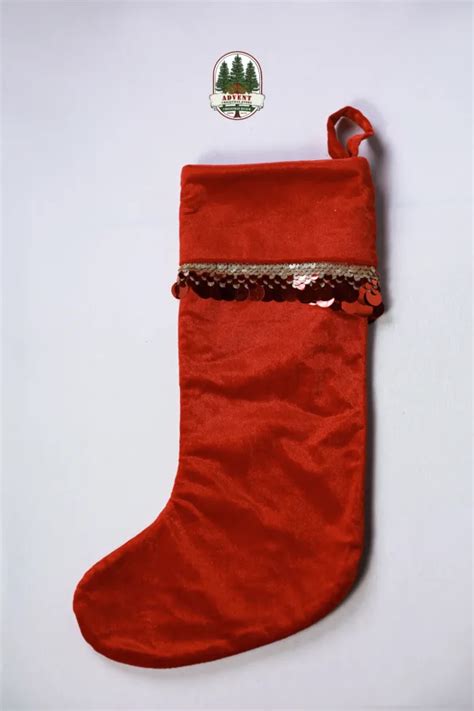 Red Velvet Christmas Stocking 50cm Advent Christmas Store