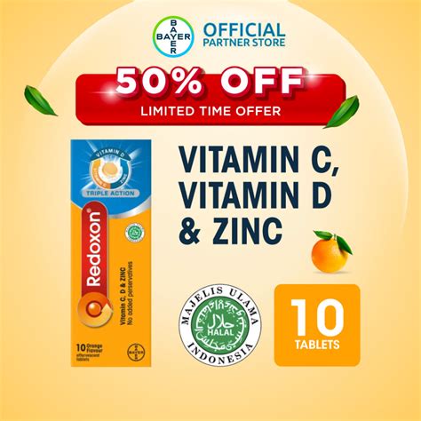 Redoxon Triple Action Effervescent Tablets Orange 1 Pack X 10