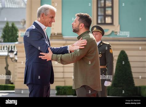 Kyiv Ukraine 20230824prime Minister Jonas Gahr Stoere Greets