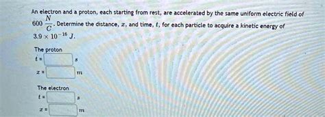 SOLVED An Electron And Proton Each Starting From Rest Are