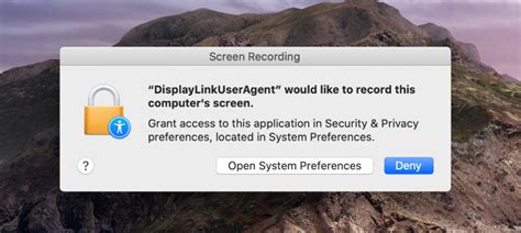 Macos Catalina Screen Recording Permission Displaylink Support