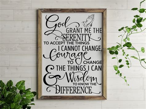 Serenity Prayer Svg Laser Engraved Home Decor Digital File Cricut