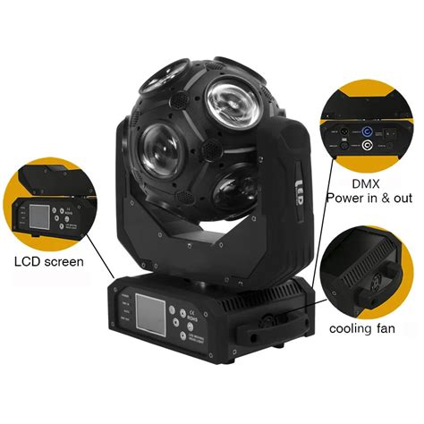 Projecteur de lumière à tête mobile 12x20w DMX RGBW effet