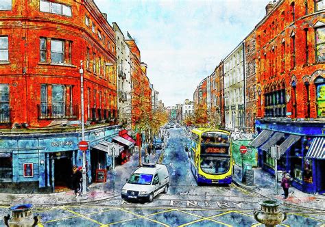 Cityscape Watercolor Drawing City Market Street Drawing By Hasan