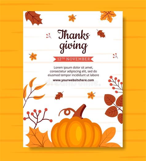 Happy Thanksgiving Celebration Poster Flat Cartoon Hand Drawn Templates