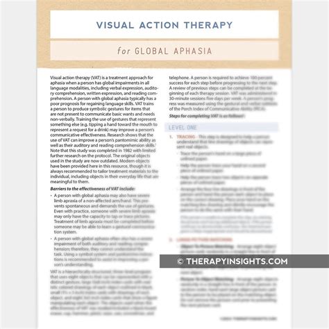 Printable Resource Visual Action Therapy For Global Aphasia Etsy