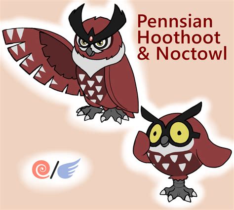 Pennsian Hoothoot And Noctowl [pennsa Region] R Fakemon