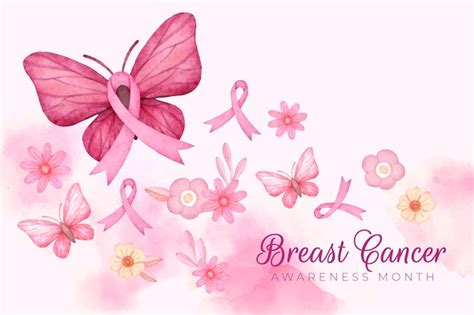 Free Vector Watercolor Breast Cancer Awareness Month Background