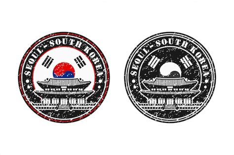 Premium Vector Seoul South Korea Stamp Travel Design Logo