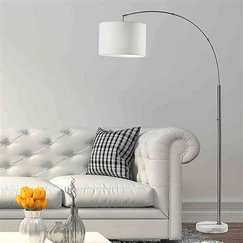 O O By Olivia Oliver Adjustable Arc Floor Lamp In Brushed Steel Bed