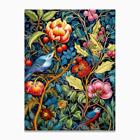 William Morris Birds In Bloom Canvas Print By Rizwana Khan Fy