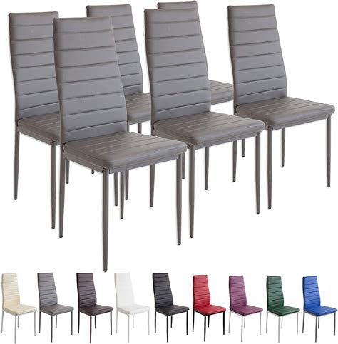 Lot De Chaises De Salle Manger En Cuir Simili Gris Style