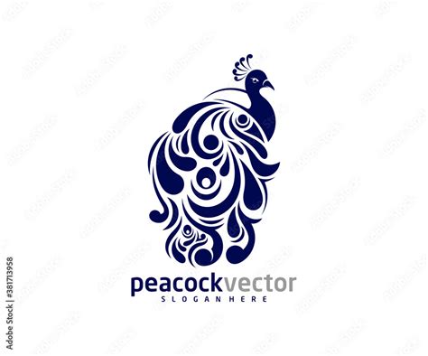 Peacock Logo Design Vector Template Peacock Bird Illustration Stock