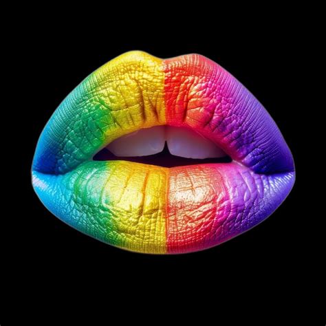 Premium Psd Png Of Rainbow Pride Lip Isolated On Transparency