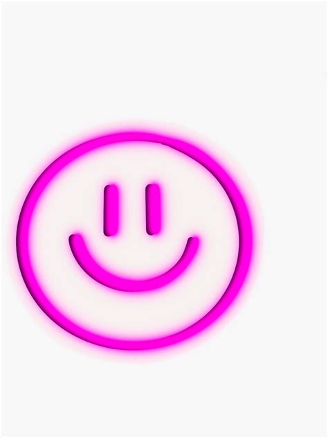 Smiley Face Neon Sticker Sticker By Maddyhenningsen Redbubble