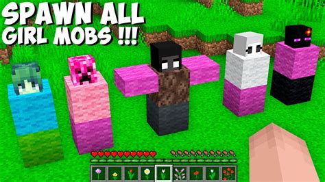 New Secret Way To Spawn All Girl Mobs In Minecraft How To Summon Mob Youtube