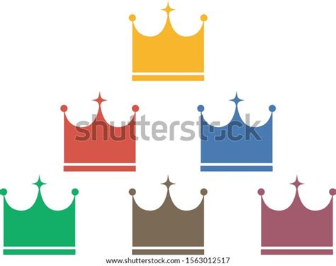 Set Gold Crown Icons Collection Crown Stock Vector Royalty Free