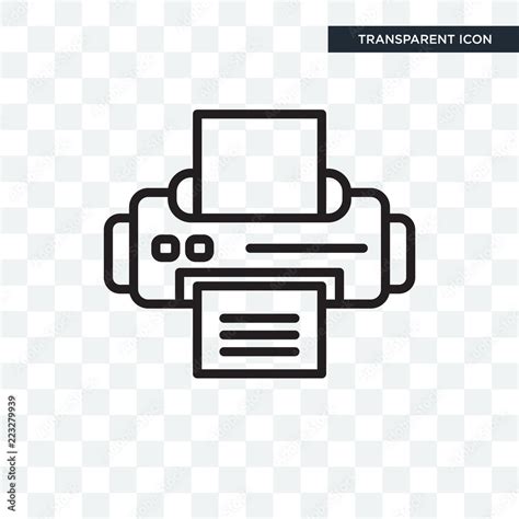 Printer Vector Icon Isolated On Transparent Background Printer Logo