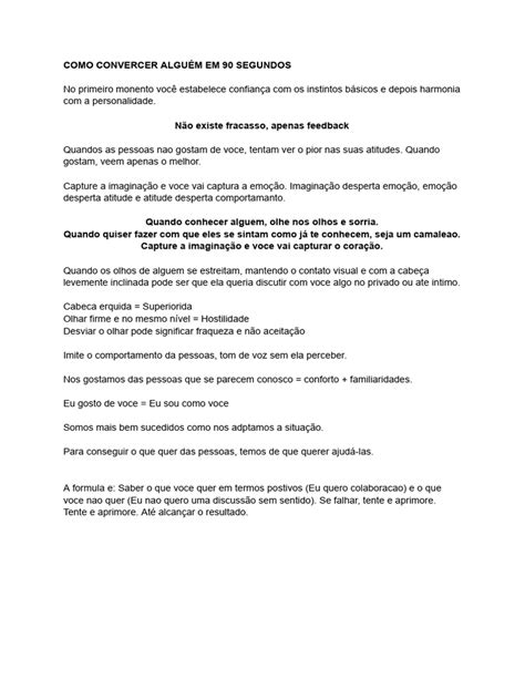 O Texto Que Busca Convencer É - Como Convencer em 90 Segundos | PDF