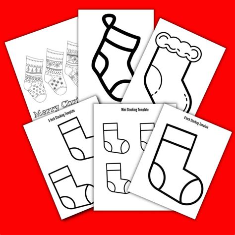 Free Printable Christmas Stocking Template & Coloring PDFs (Small and ...