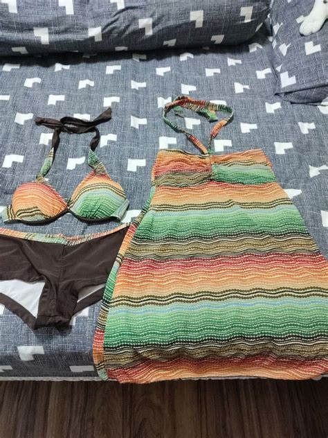 Like New Colourful Bikini Suit And Halter Neck Dress Women S Fashion Swimwear Bikinis