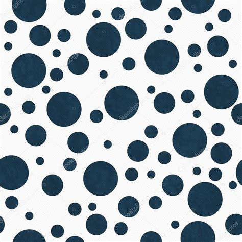 Navy Blue Polka Dots on White Textured Fabric Background — Stock Photo ...