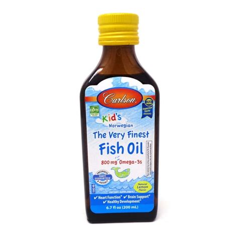 Carlson Labs Kids The Very Finest Fish Oil Omega 3 Lemon 800 Mg 67