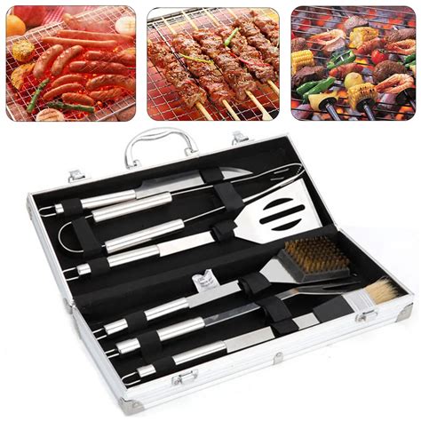 6pcs Set Stainless Steel BBQ Utensil Grill Set Tools Outdoor Cooking