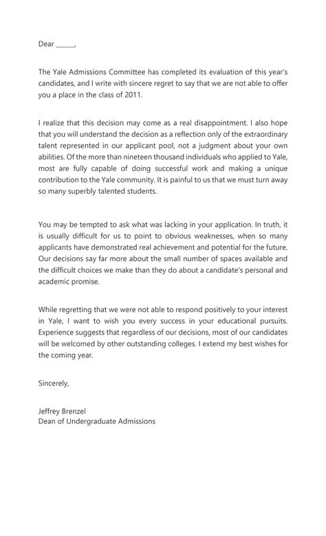 34 College Rejection Letter Samples And Examples Templatelab