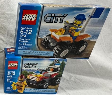 Lego City Sets Lot Cost Guard Quad Fire Atv Unopened