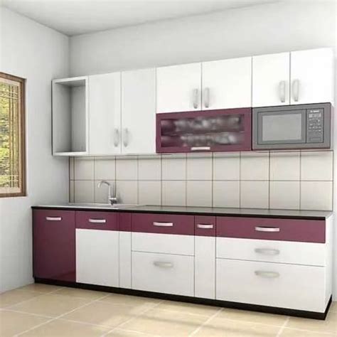 Straight PVC Modular Kitchen Kitchen Cabinets At Rs 1500 Square Feet