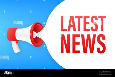 Megaphone With Latest News Megaphone Banner Web Design Vector Stock