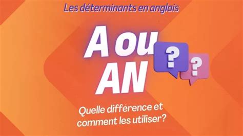 Quelle est la différence entre a et an en anglais the