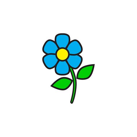 Blue Cartoon Flower