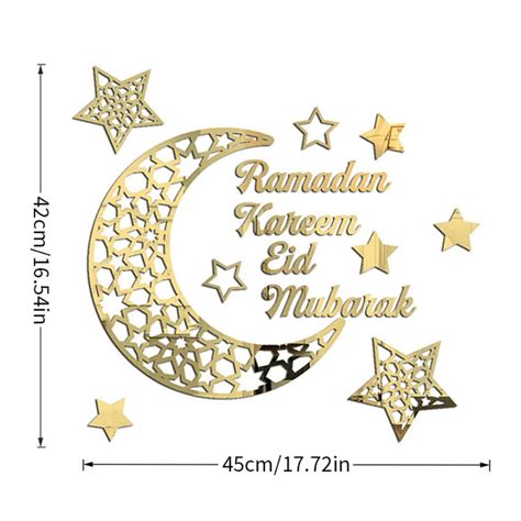 Brand Clearance Acrylic Ramadan Sticker Decorate Wall Eid Mubarak Home