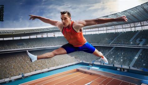 athlete midair   high jump attempt premium ai generated image