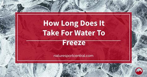 How Long Does It Take For Water To Freeze