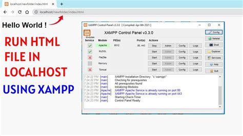 How To Run Html File In Localhost Using Xampp How To Open Html File