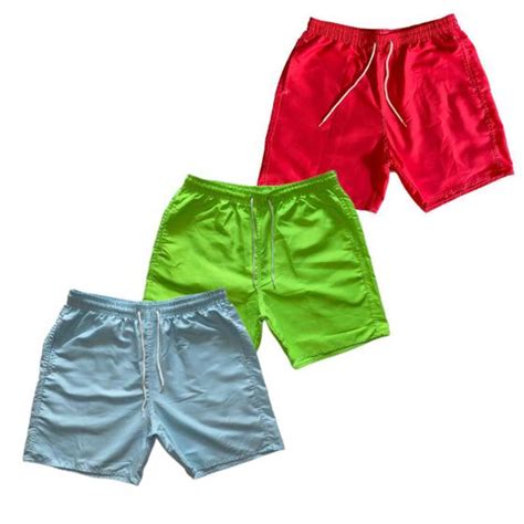 Kit 3 Bermudas Masculina Mauricinho Neon Praia Verão 2023 Mariott