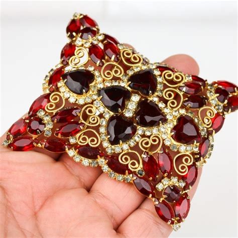 Huge Vintage Juliana D E Red Heart Shape Rhinestone S Gem