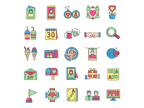 Colored Friendship Day Icons By Unblast On Dribbble